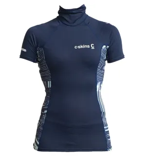 C Skins Womens UV Skins Short Sleeved Turtle Neck Rash Vest
