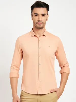 Camla Barcelona Solid Peach Shirt For Men