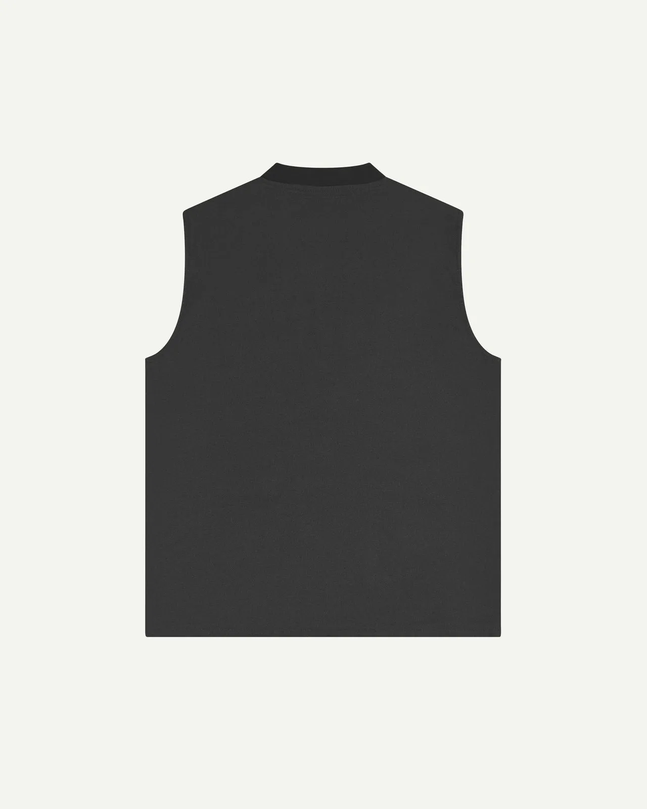Canvas Vest With Flap Pockets - Charcoal