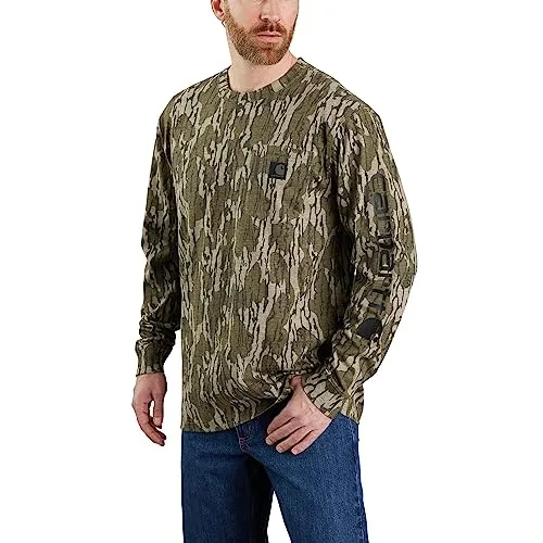 Carhartt Men's Loose Fit HW Camo Logo Long Sleeve T-Shirt