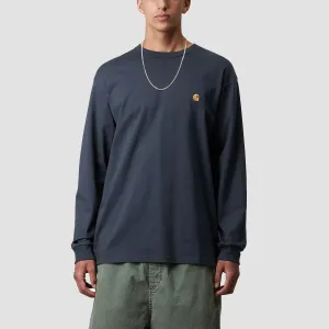 Carhartt WIP Chase Longsleeve T-Shirt Dusky Blue/Gold