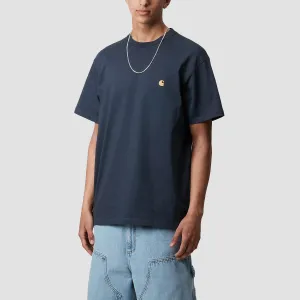 Carhartt WIP Chase T-Shirt Dusky Blue/Gold