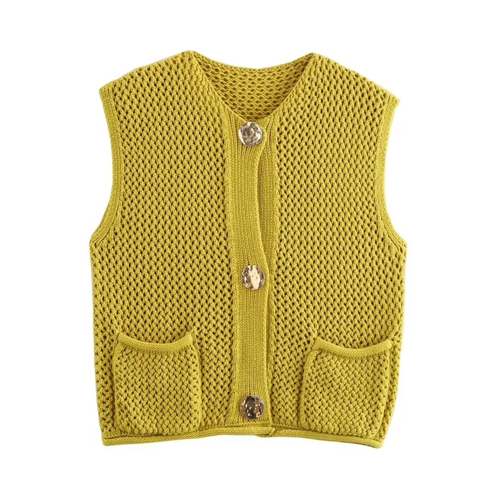 Chunky Knit Button-Up Vest | Retro Chic | Effortless Layering