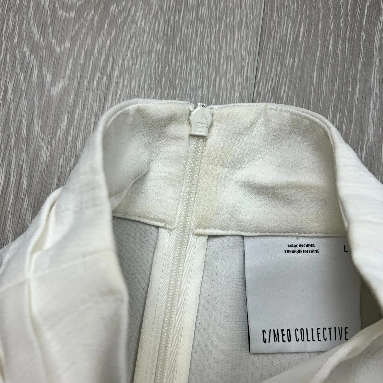 C/MEO COLLECTIVE White Long Sleeve Shirt Size L