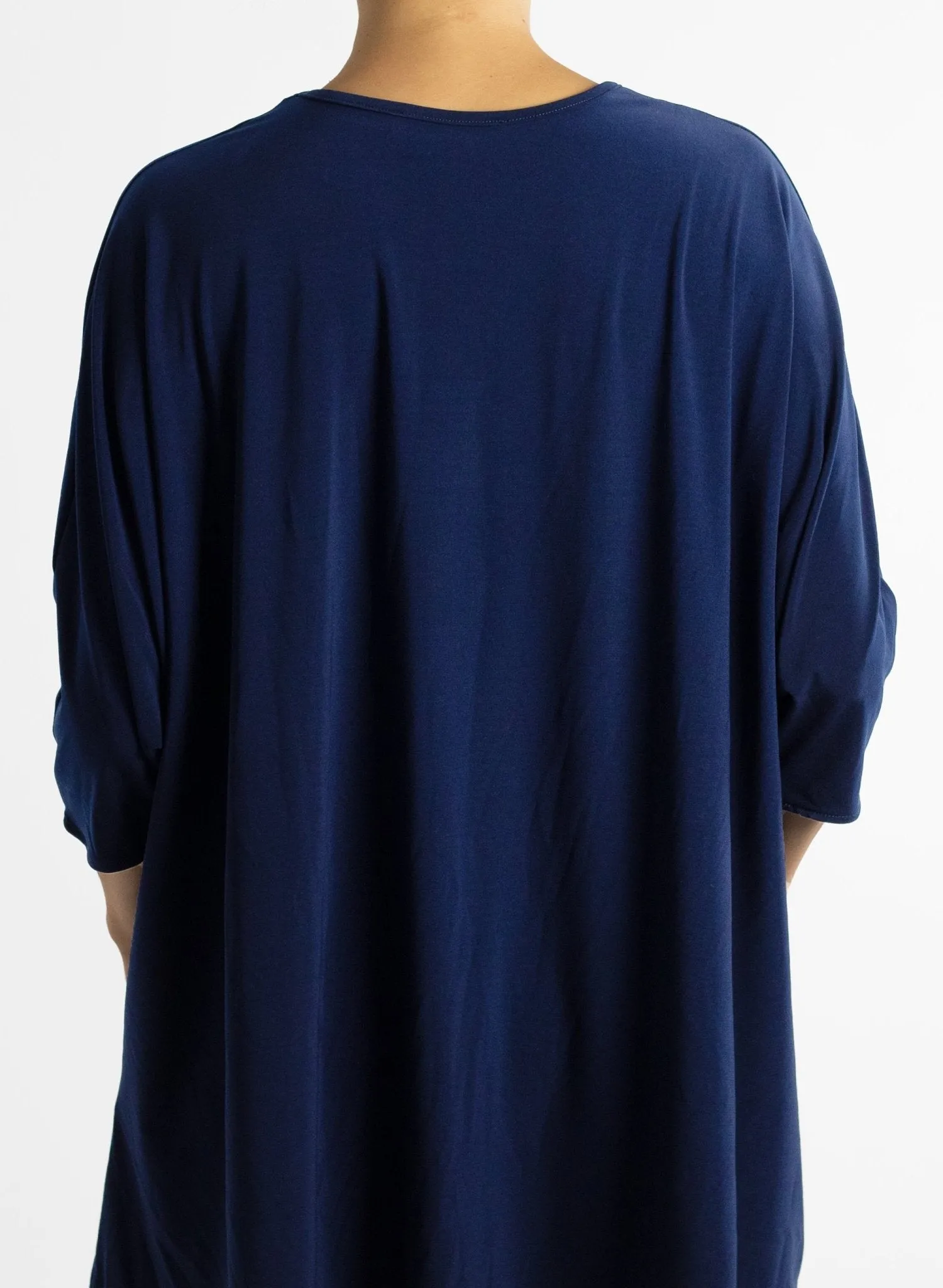 Concave Hem Tee - Navy