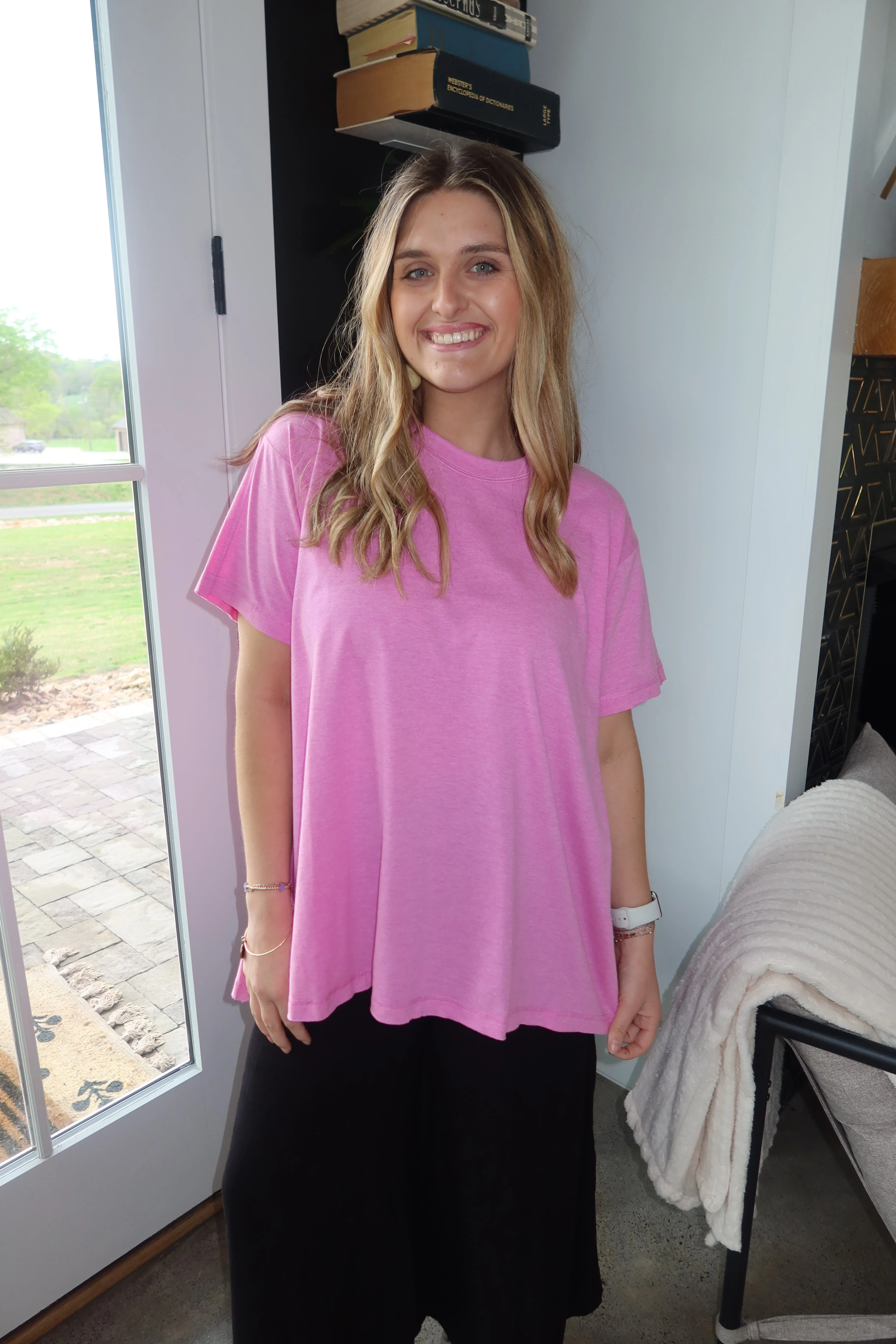 COTTON DROP SHOULDER OVERSIZED TOP