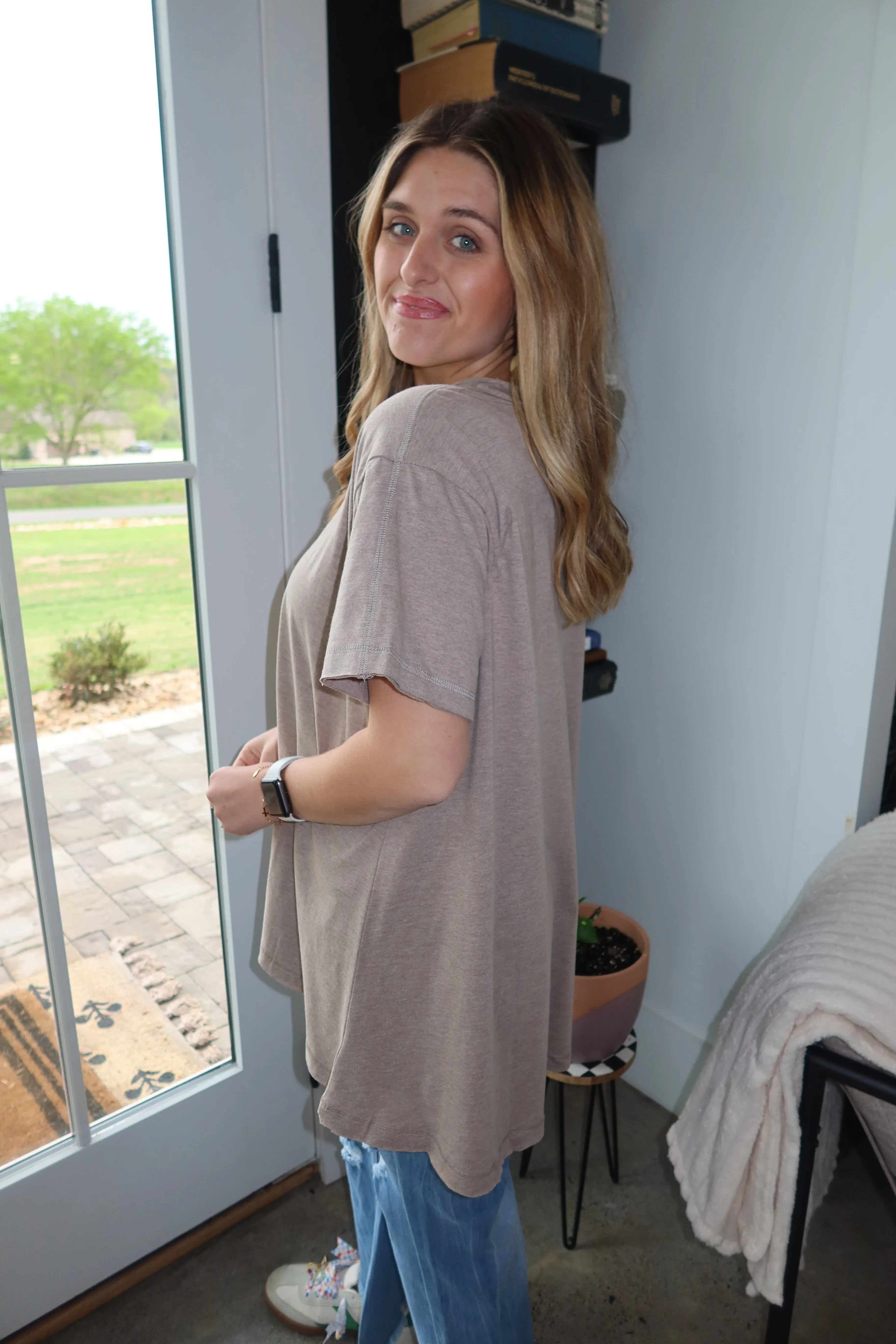 COTTON DROP SHOULDER OVERSIZED TOP