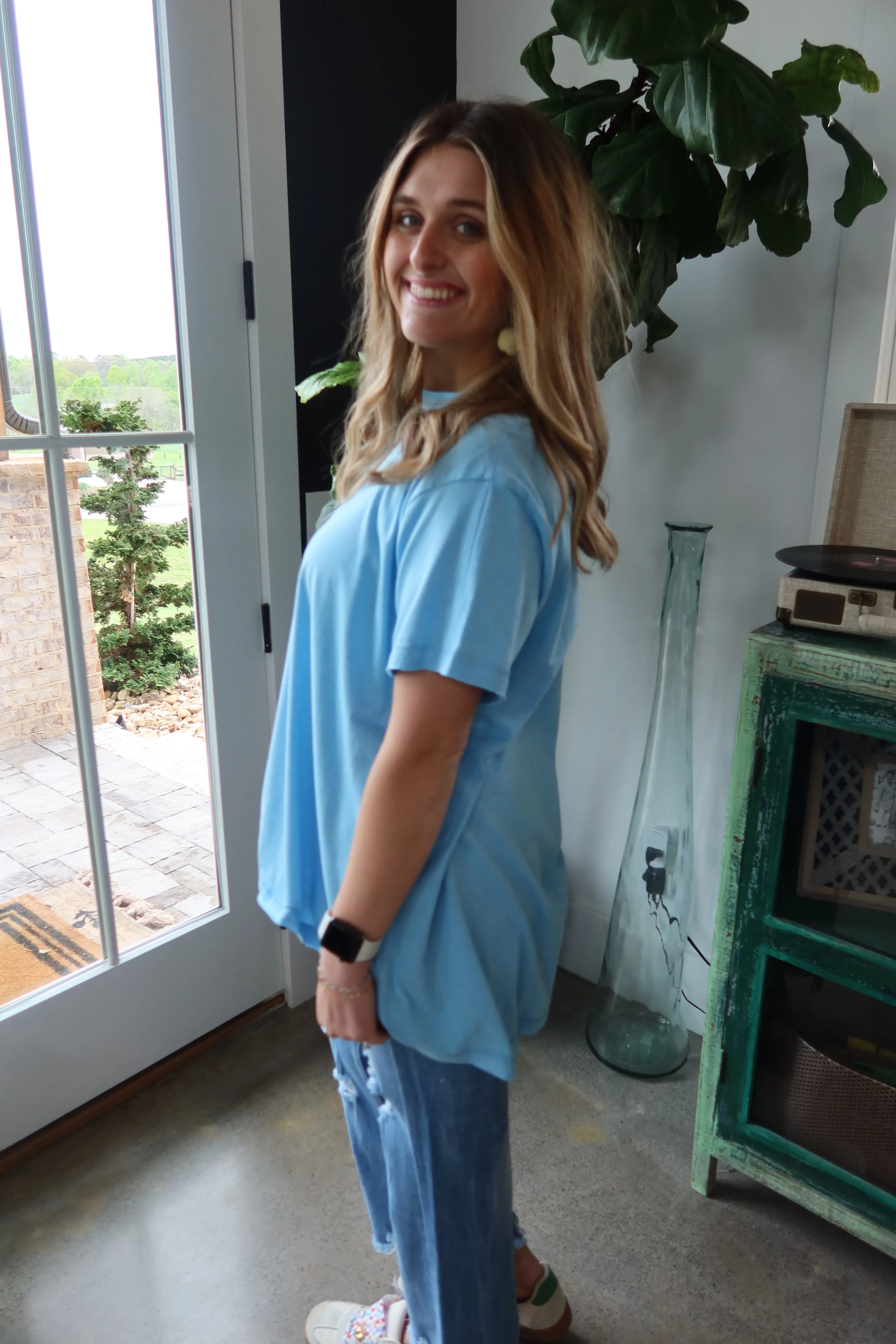 COTTON DROP SHOULDER OVERSIZED TOP