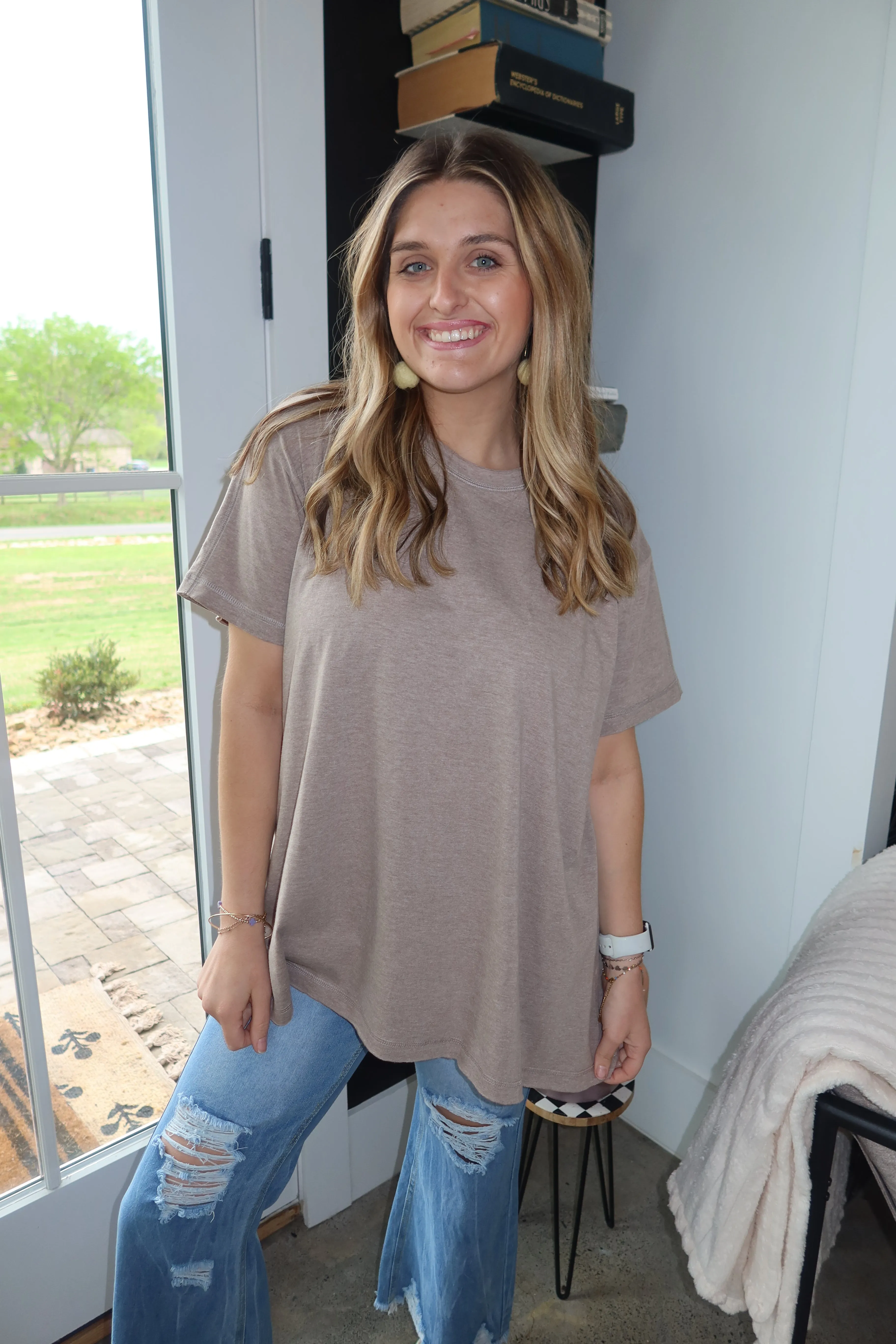 COTTON DROP SHOULDER OVERSIZED TOP