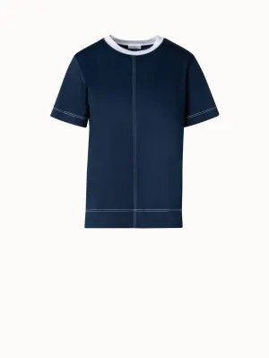Cotton Jersey T-Shirt with Contrast Neck Trim