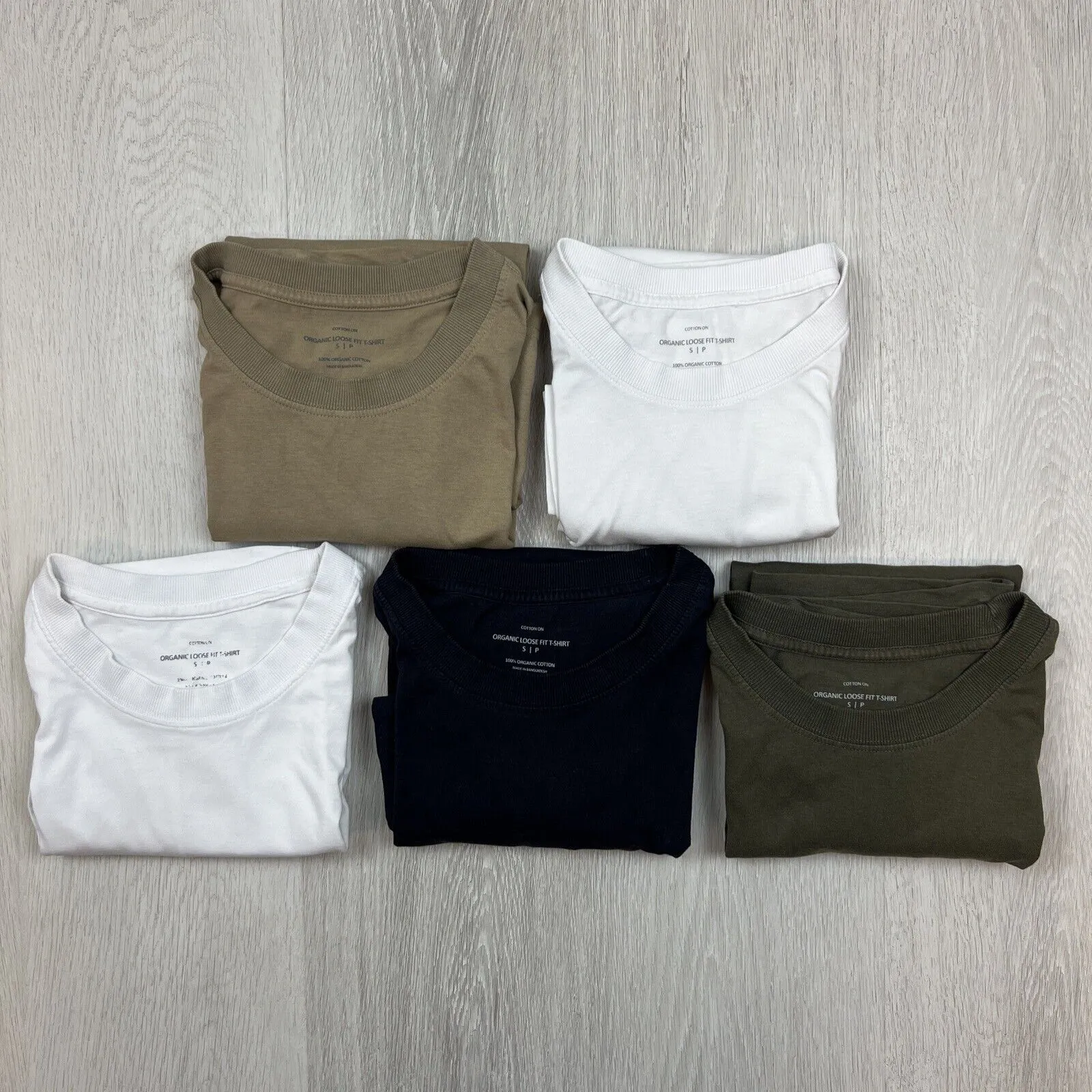 Cotton On Organic Loose Fit T-Shirt Size Small (Bundle of 5)