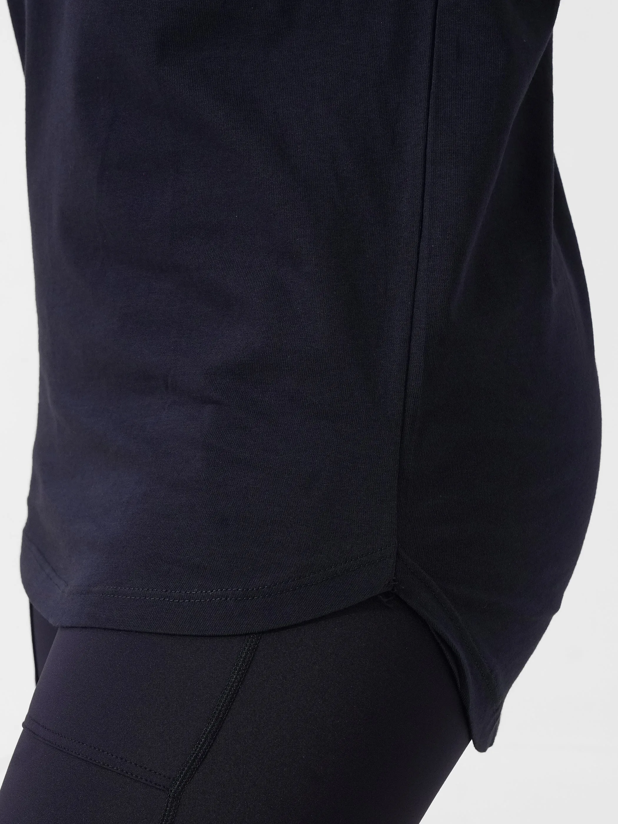 Cover Long Loose Fit V-Neck Top in Blue