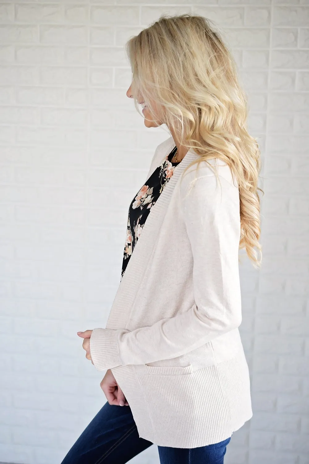 Cream Open Cardigan