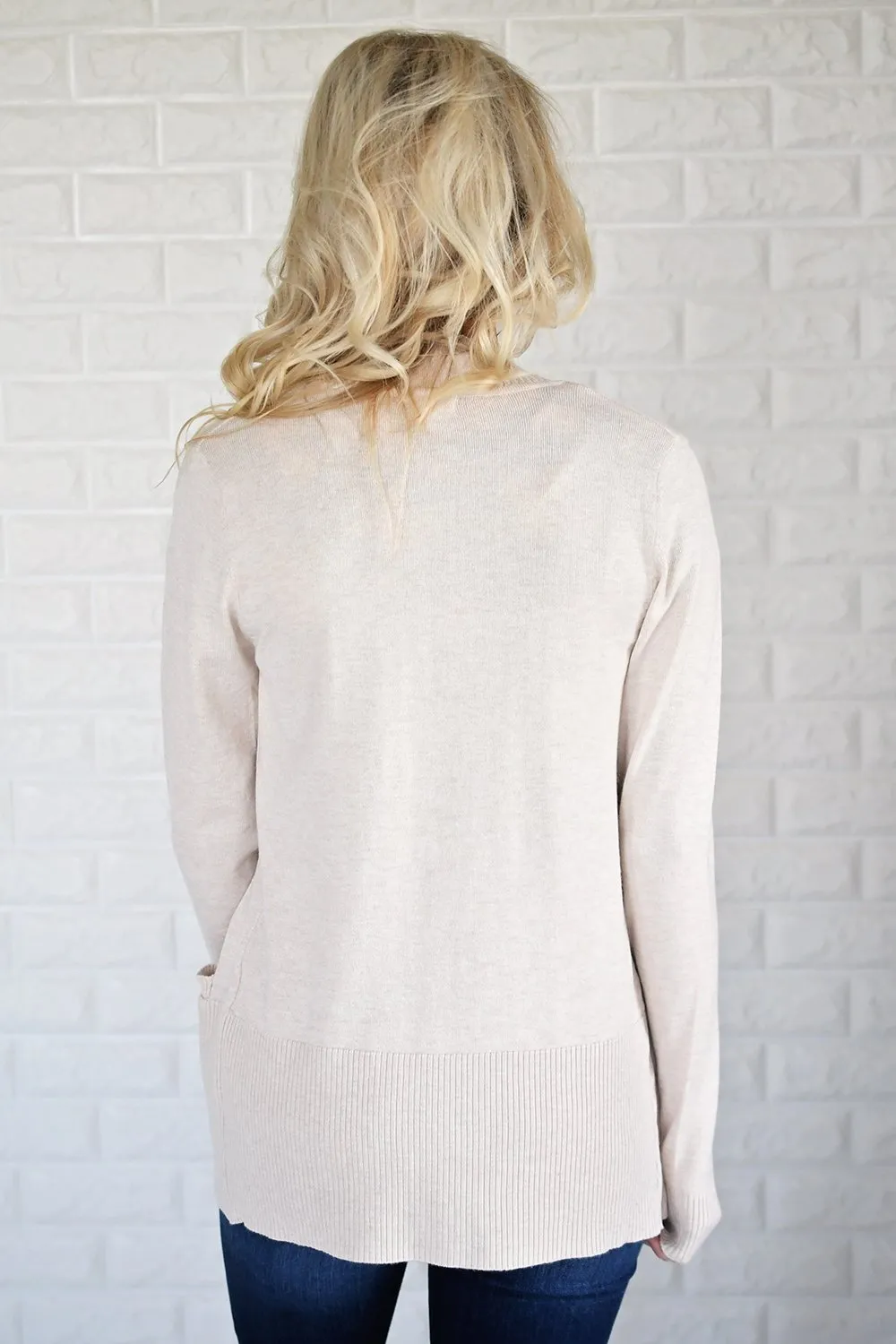 Cream Open Cardigan