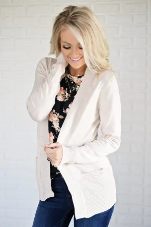 Cream Open Cardigan