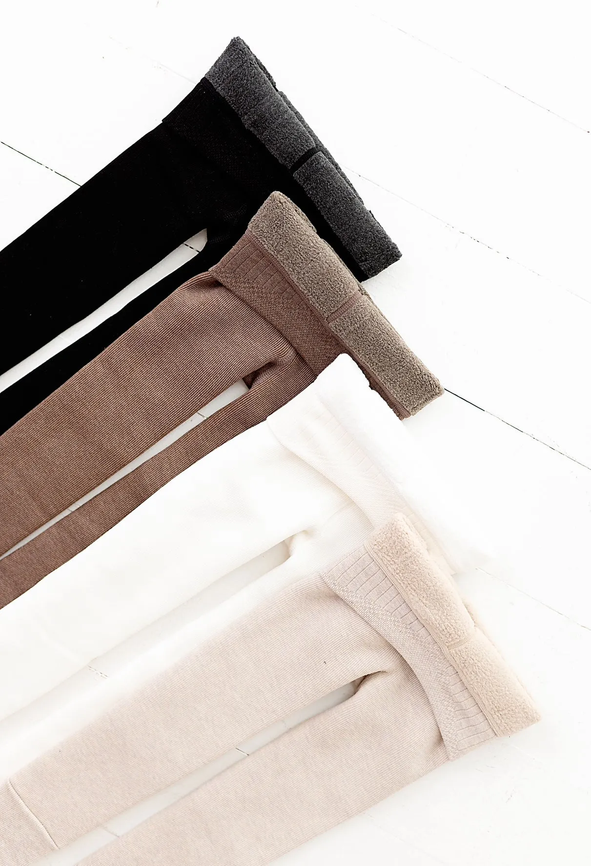 CREAM | Plush Lined Tights (XS  XL ONLY left)