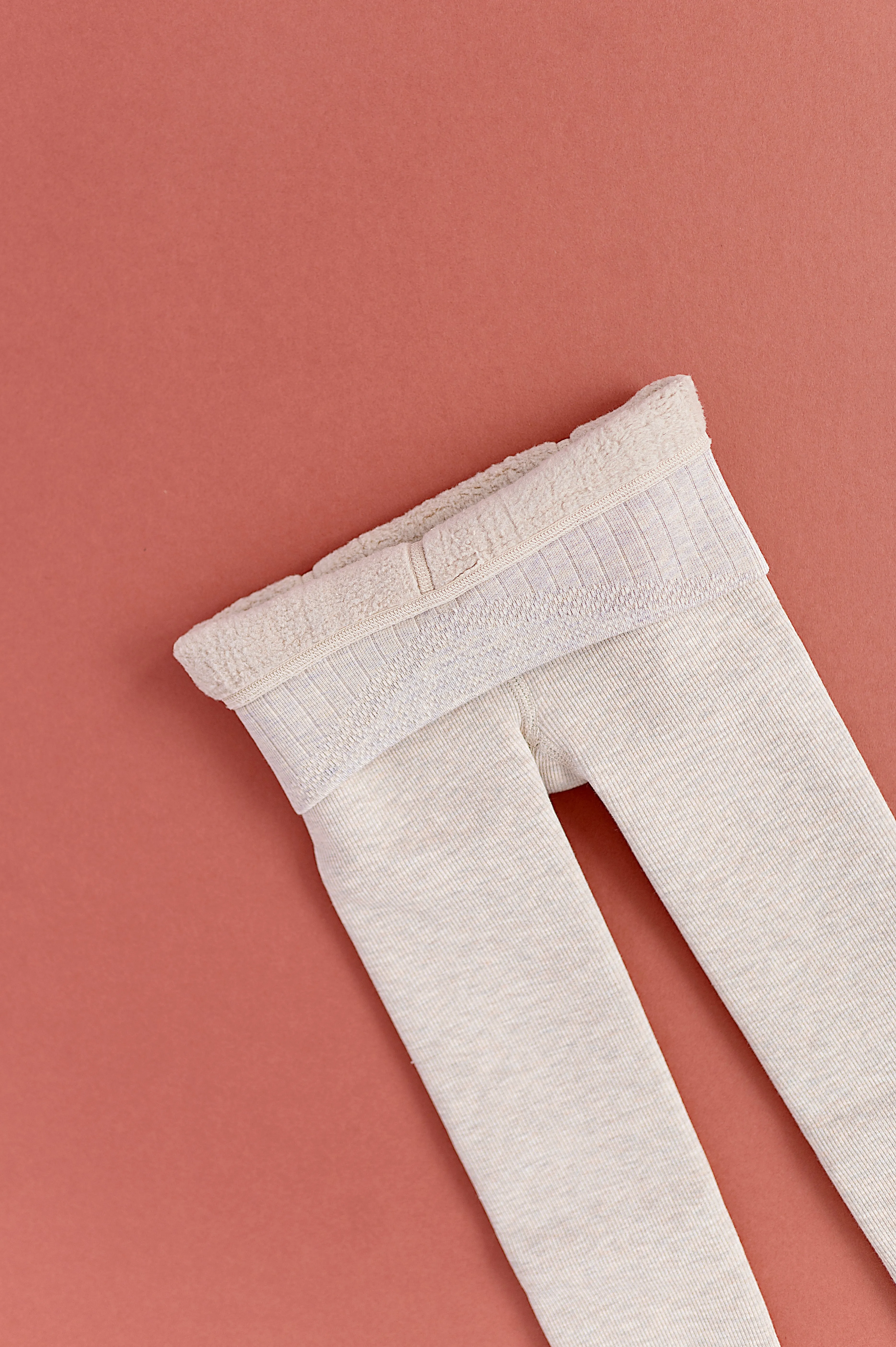 CREAM | Plush Lined Tights (XS  XL ONLY left)