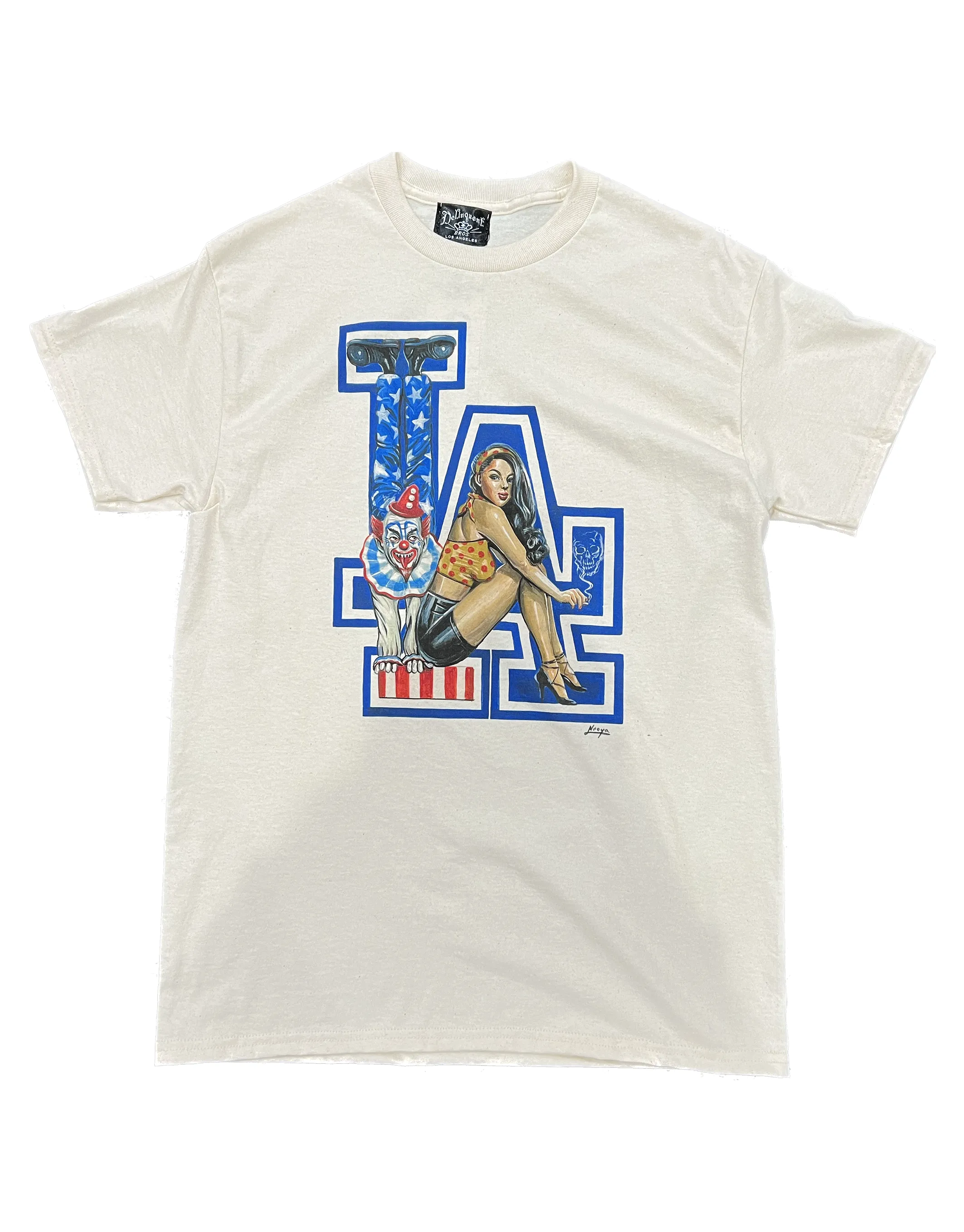 Creep Show Front Print Tee in Natural