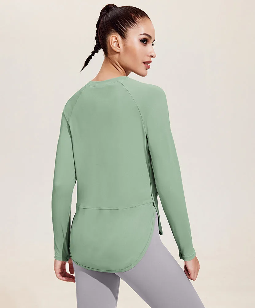 Crew Neck Raglan Sleeve Tops