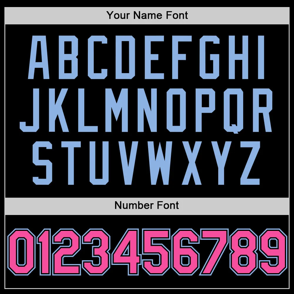 Custom Black Pink-Light Blue Authentic Sleeveless Baseball Jersey