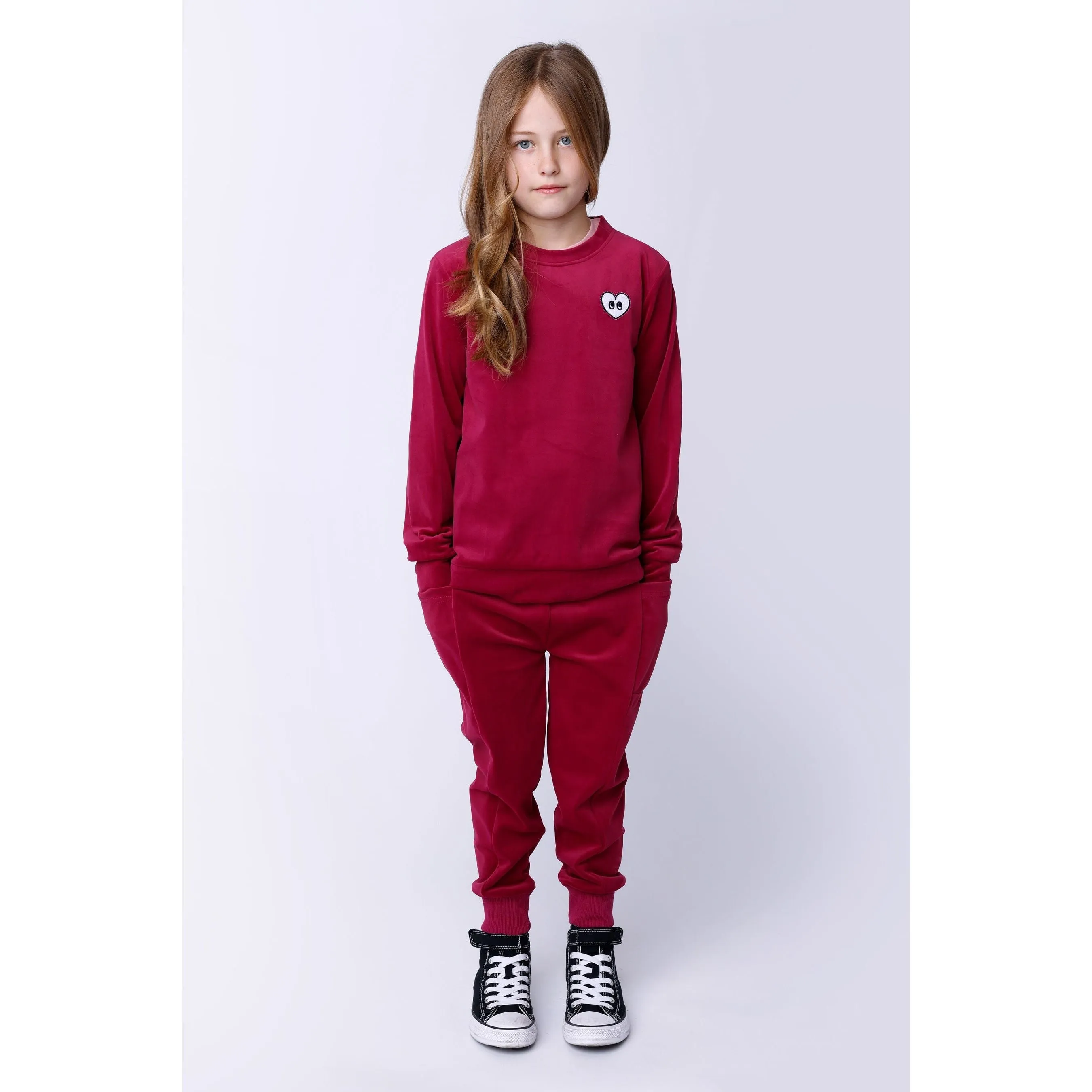 Custom Velvet Trackies - Crimson