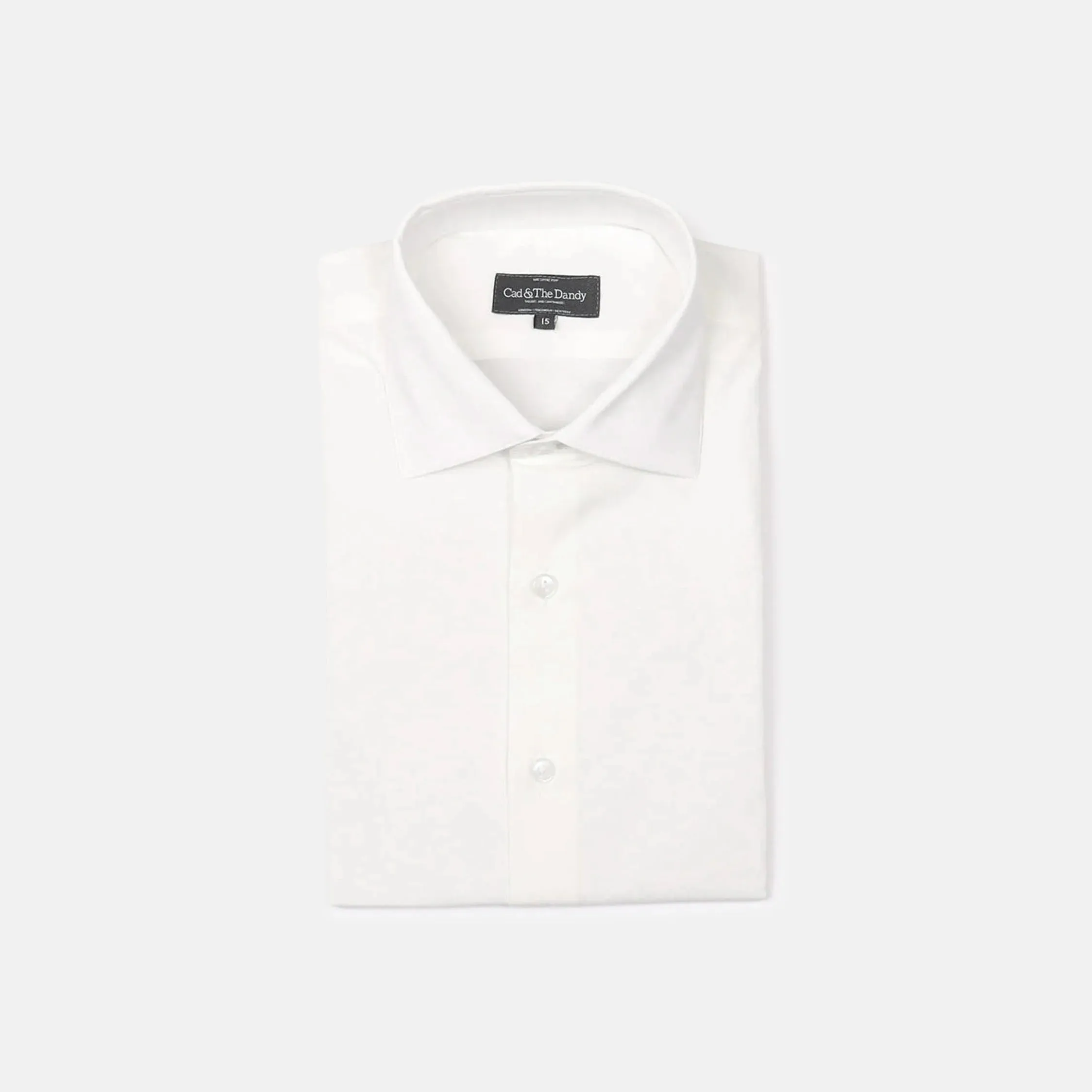 Cutaway Collar Shirt in Cream Poplin