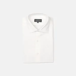 Cutaway Collar Shirt in Cream Poplin