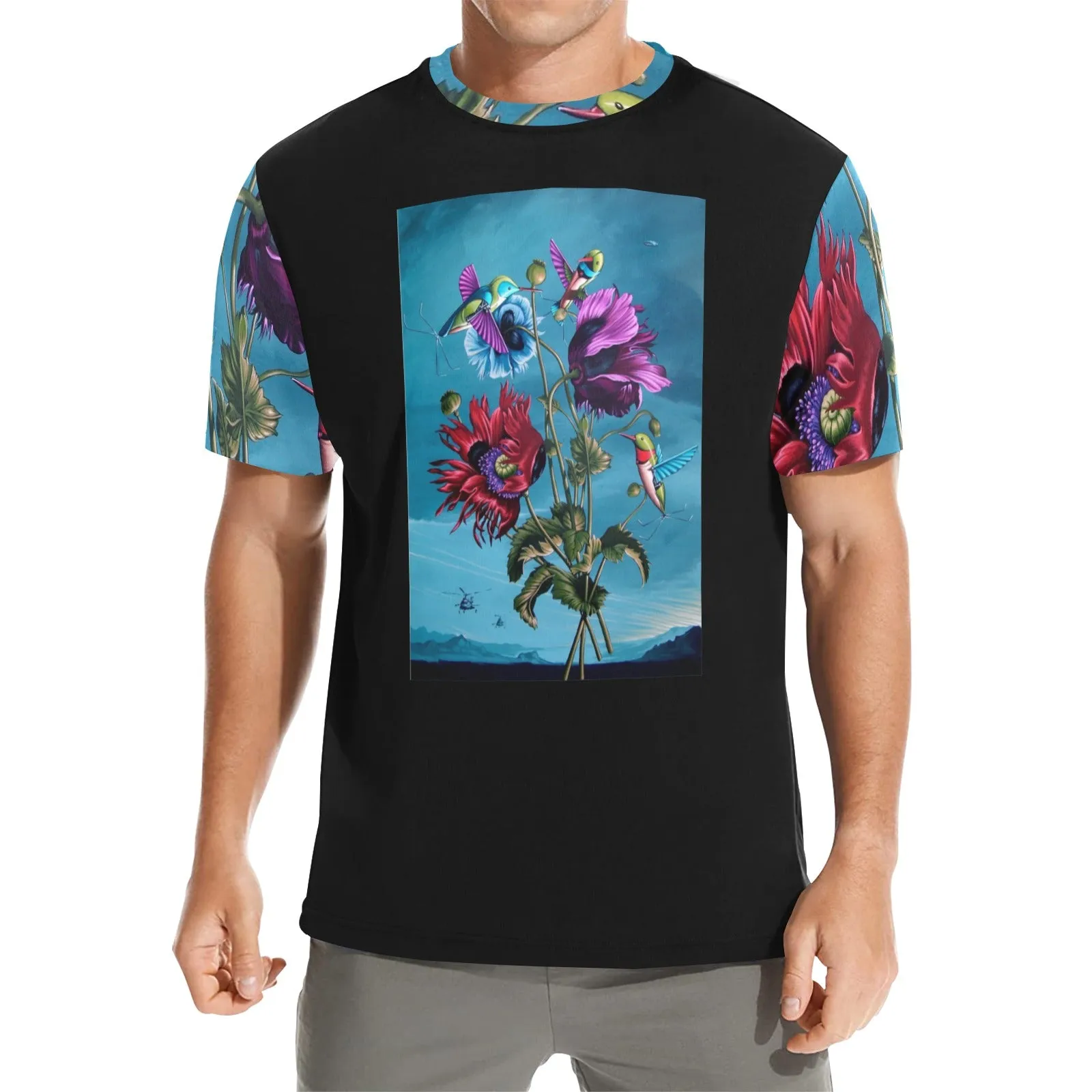 DARPA Poppies Men's Crew Neck T-shirt