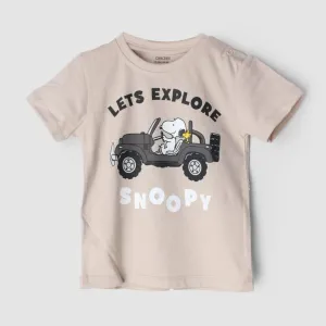 Decent Beige Themed Boys T-Shirt