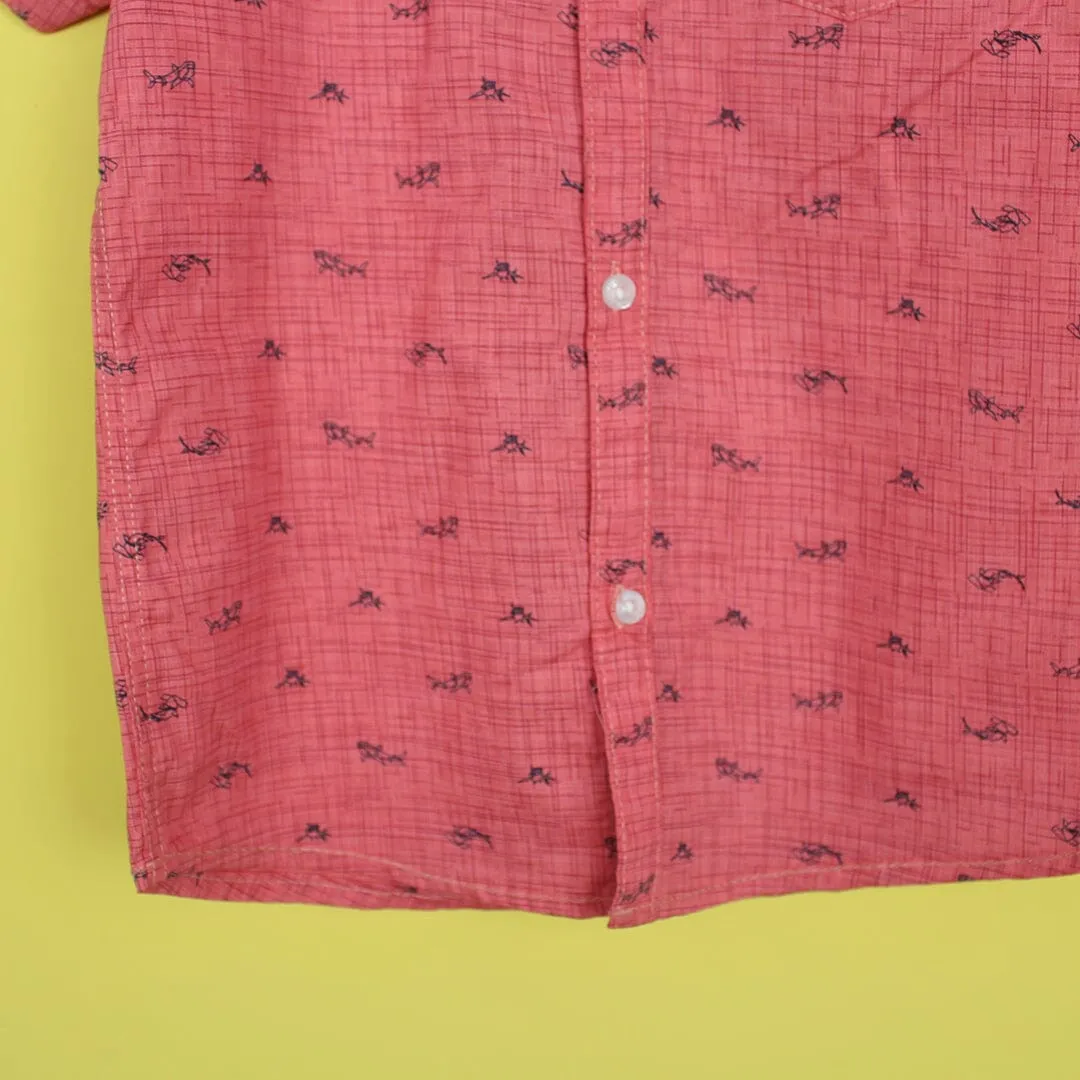 Decent Pink Themed Stylish Boys Casual Shirt