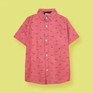 Decent Pink Themed Stylish Boys Casual Shirt