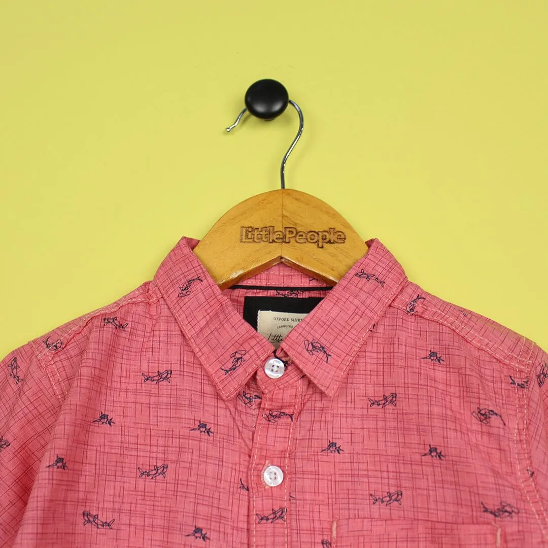 Decent Pink Themed Stylish Boys Casual Shirt