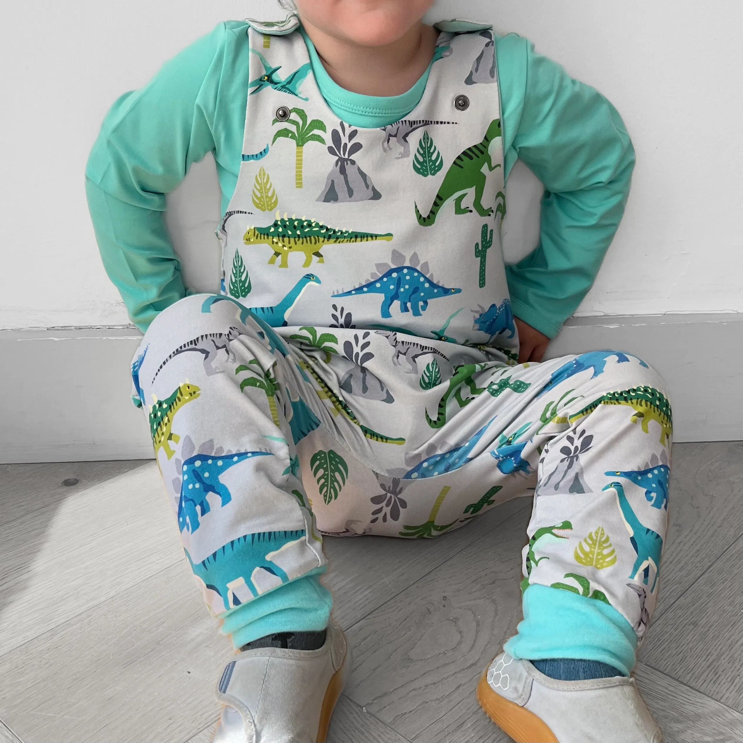 Dinosaur Childrens Organic Dungarees