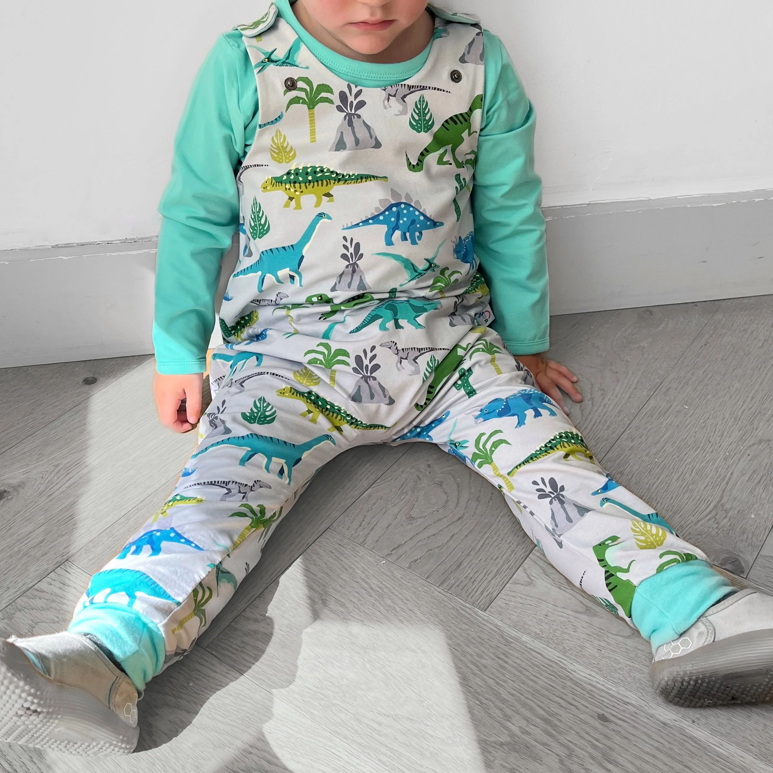 Dinosaur Childrens Organic Dungarees