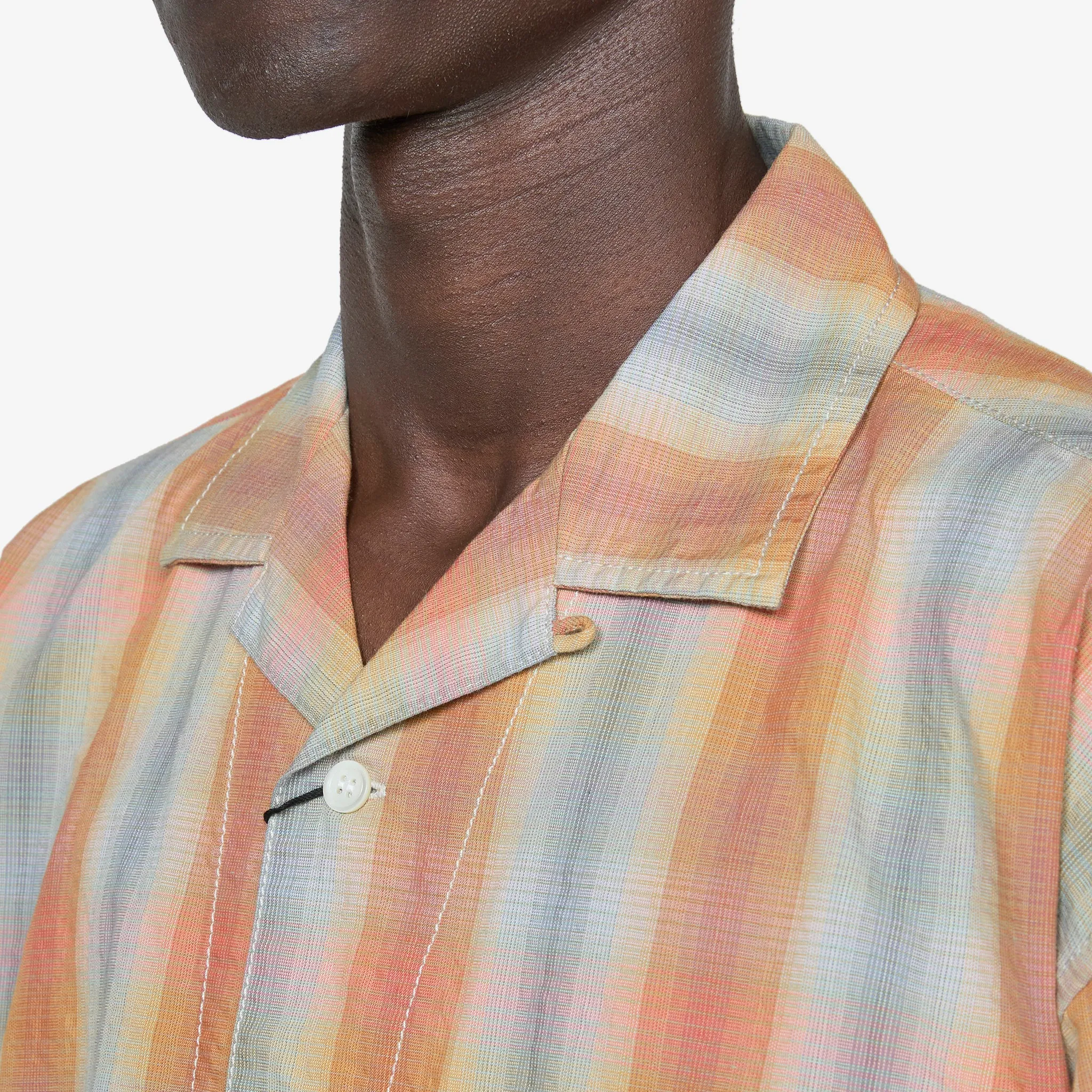 Dry Check Open Short Sleeve Shirt Orange