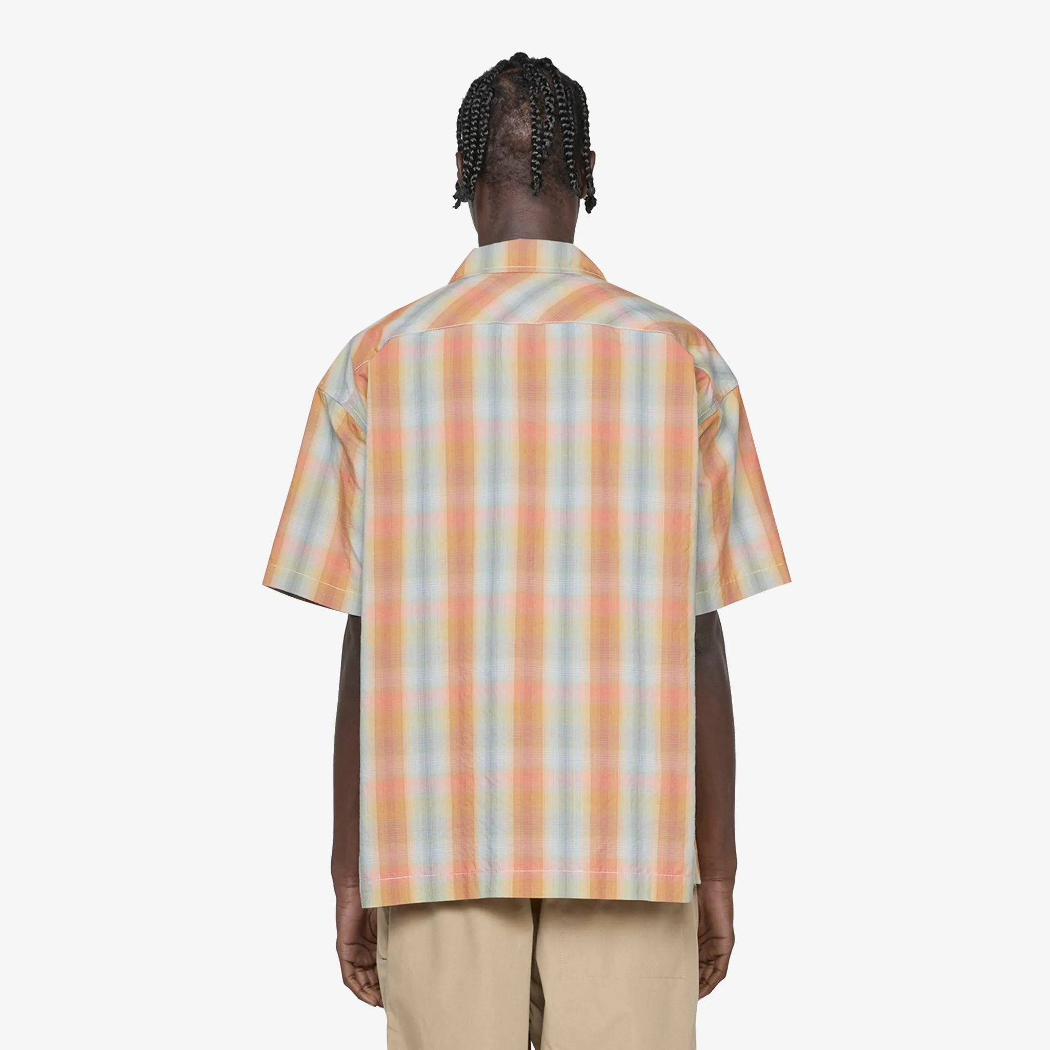 Dry Check Open Short Sleeve Shirt Orange