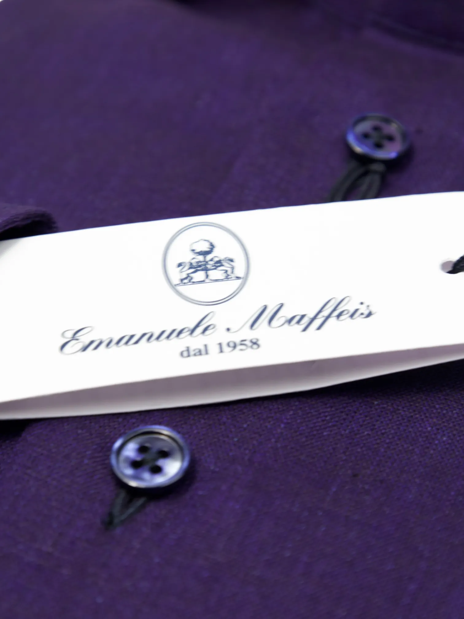 Emanuele Maffeis Dark Purple Linen Shirt