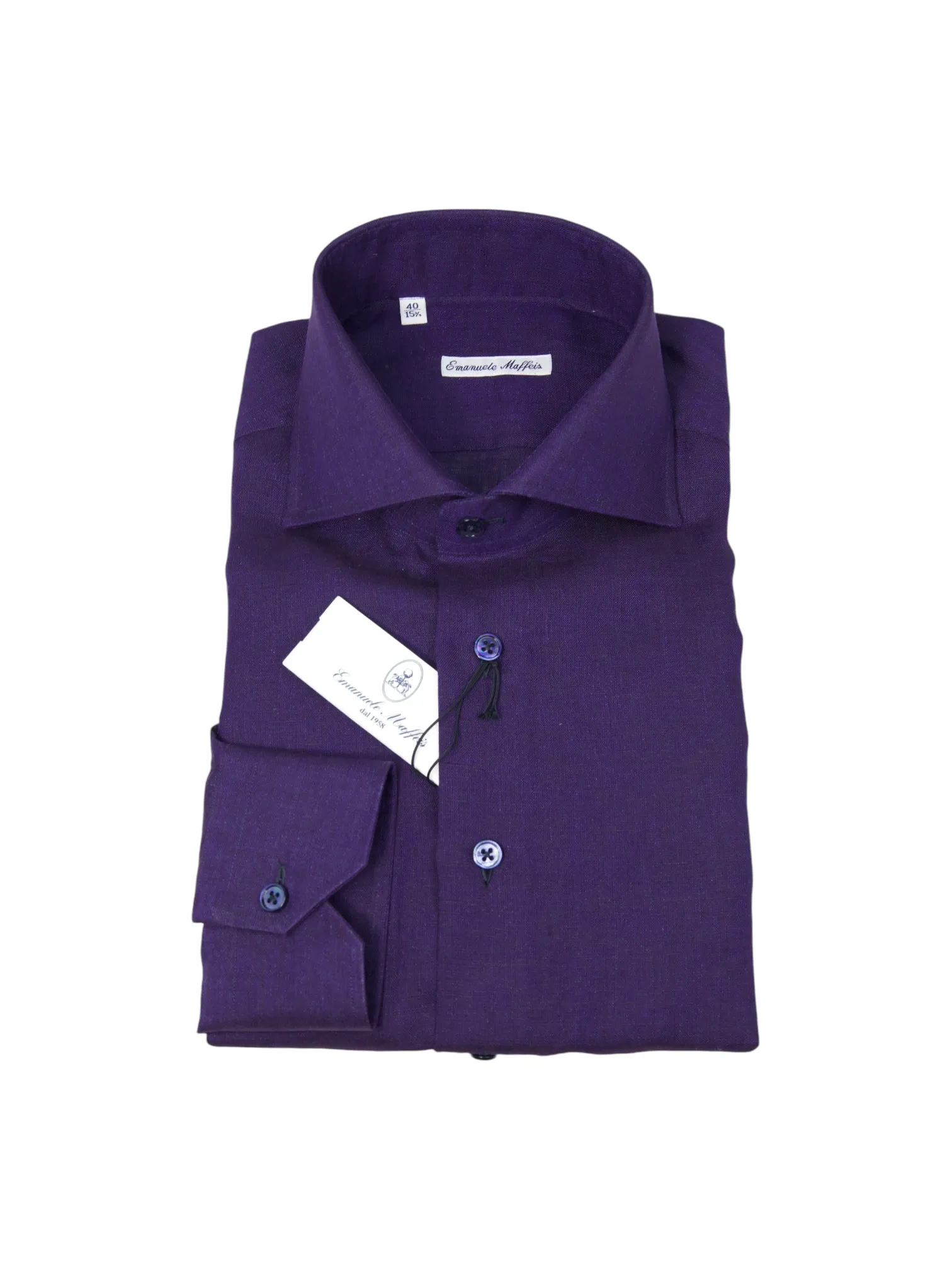 Emanuele Maffeis Dark Purple Linen Shirt