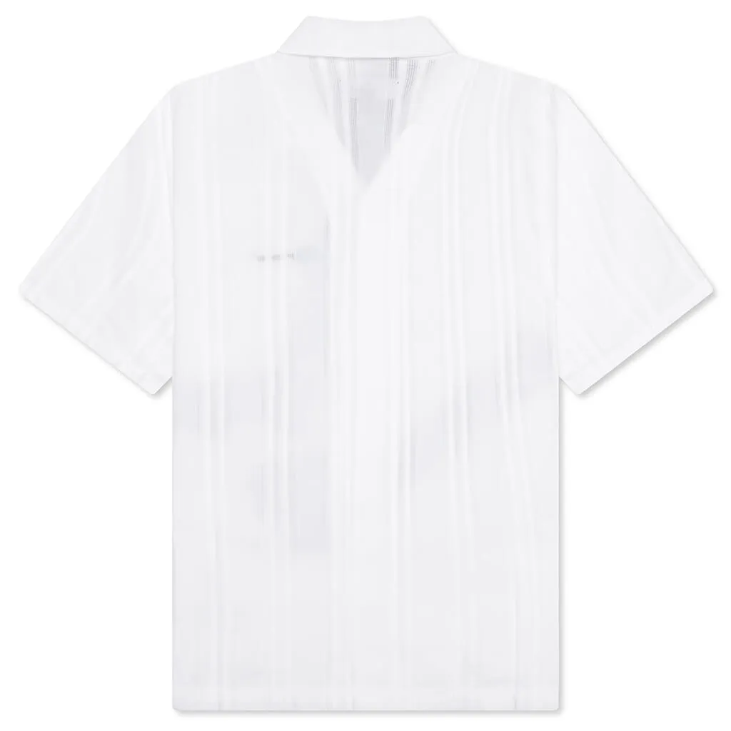 Embroidered Bowling Shirt - Antique White