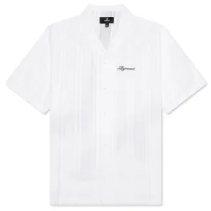 Embroidered Bowling Shirt - Antique White