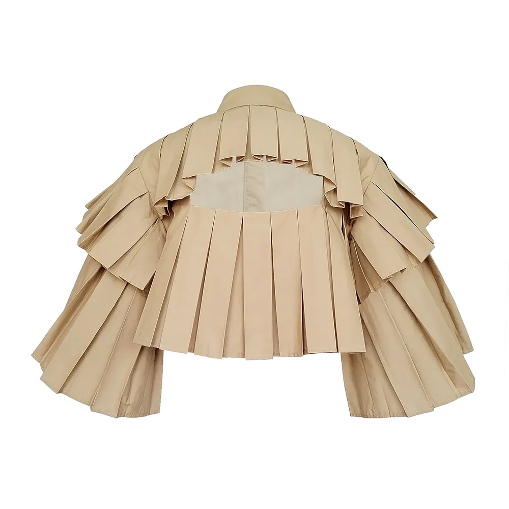 Eva- Organic Cotton Tiered Pleat Open Back Shirt