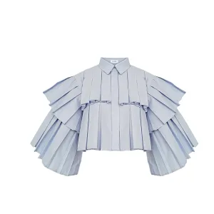 Eva- Organic Cotton Tiered Pleat Open Back Shirt