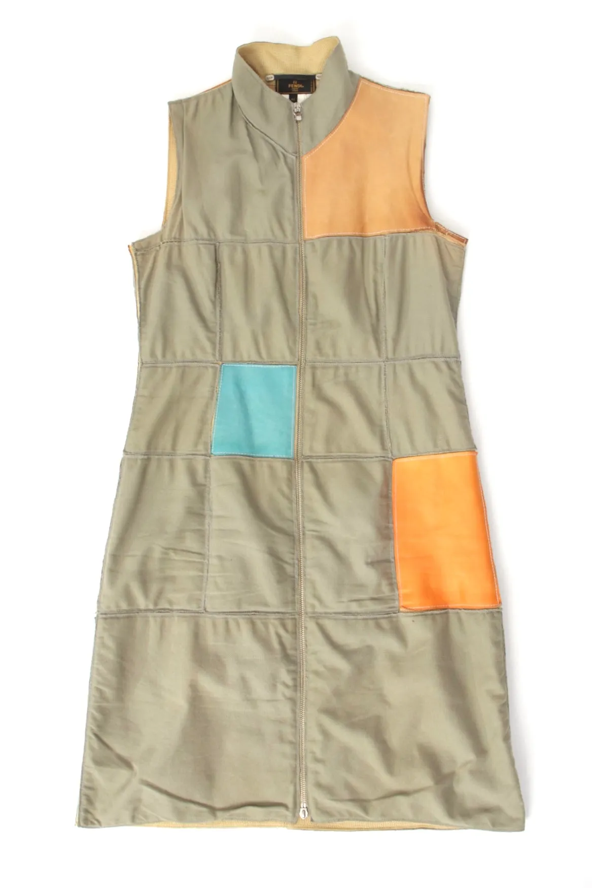 Fendi Leather Patchwork Dress