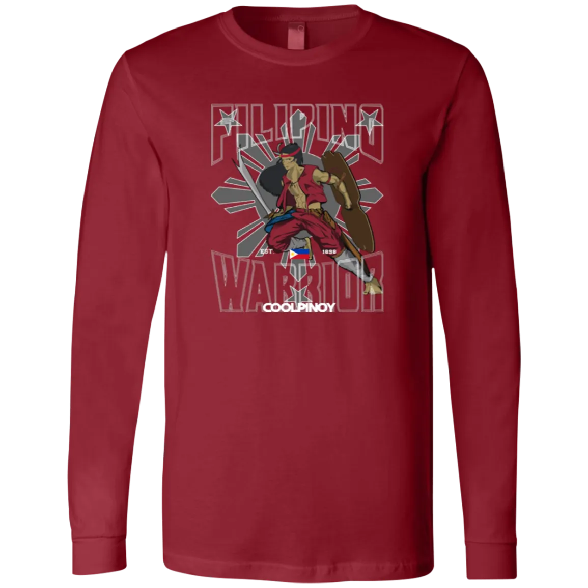 Filipino Warrior Grey Sun and Stars Unisex Jersey Long Sleeve T-Shirt