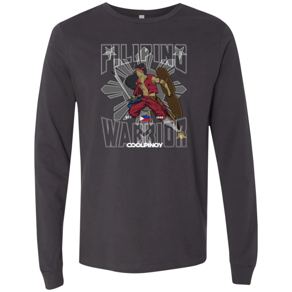 Filipino Warrior Grey Sun and Stars Unisex Jersey Long Sleeve T-Shirt