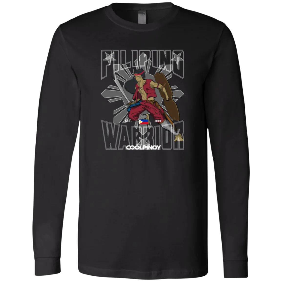 Filipino Warrior Grey Sun and Stars Unisex Jersey Long Sleeve T-Shirt