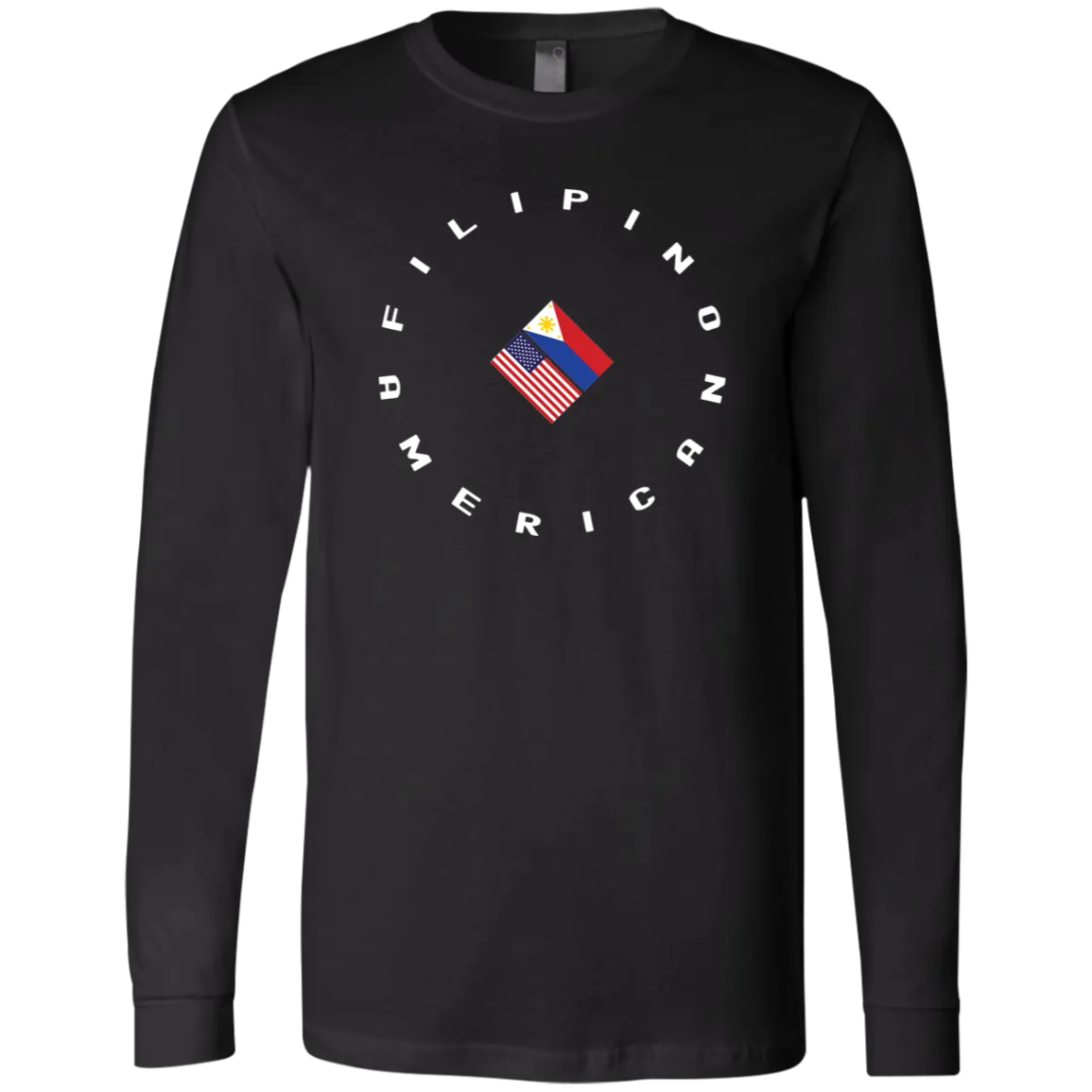 Filpino American in Circle Flags Unisex Jersey Long Sleeve T-Shirt