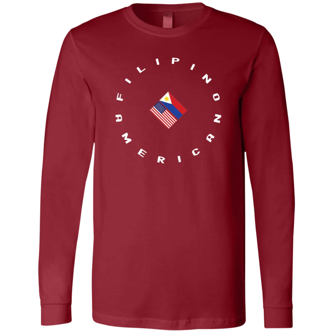 Filpino American in Circle Flags Unisex Jersey Long Sleeve T-Shirt