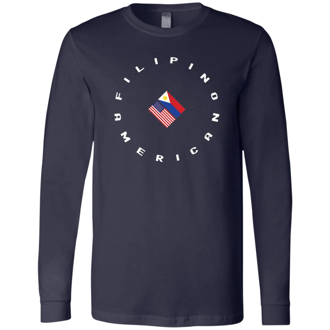 Filpino American in Circle Flags Unisex Jersey Long Sleeve T-Shirt