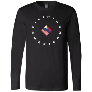 Filpino American in Circle Flags Unisex Jersey Long Sleeve T-Shirt